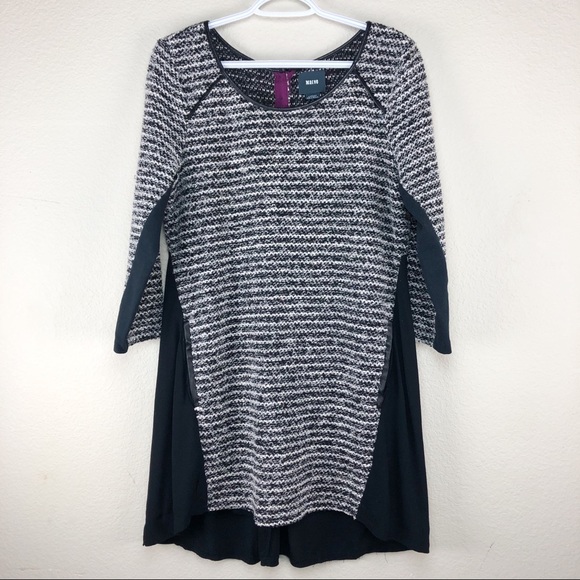 Anthropologie Dresses & Skirts - Tweed Wool Blend 3/4 Sleeve Black Winter Dress